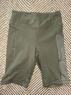 Nine West Active Olive Green Workout Biker Shorts